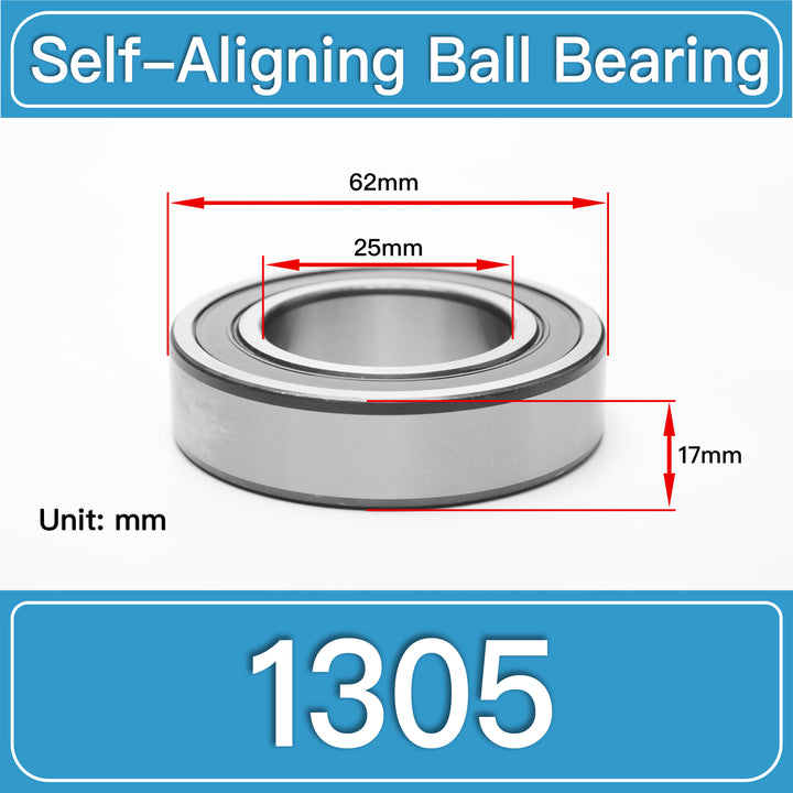 1305 Self-Aligning Ball Bearings dimension drawing