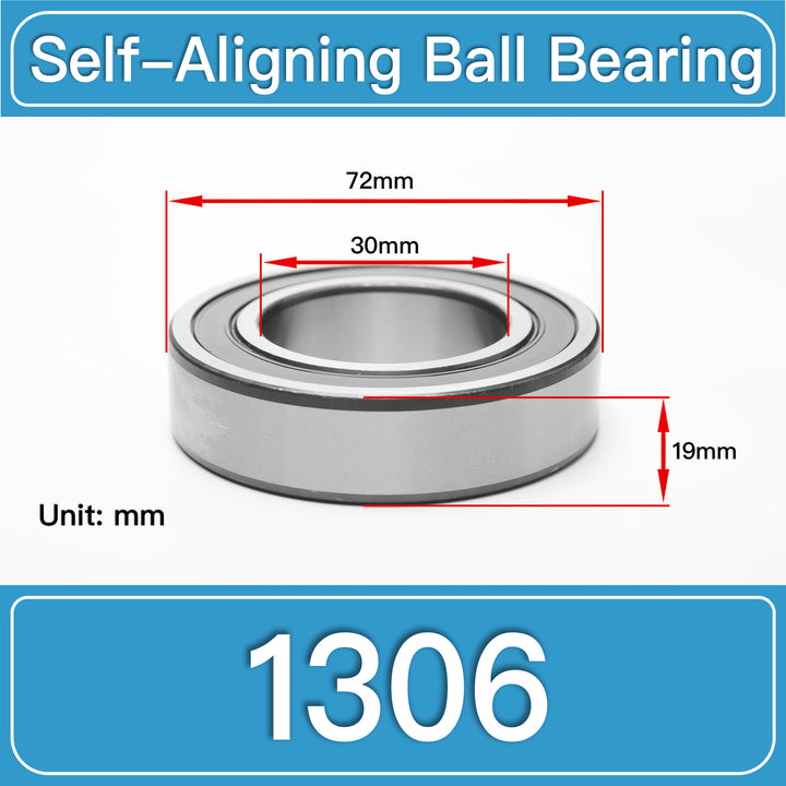 1306 Self-Aligning Ball Bearings dimension drawing