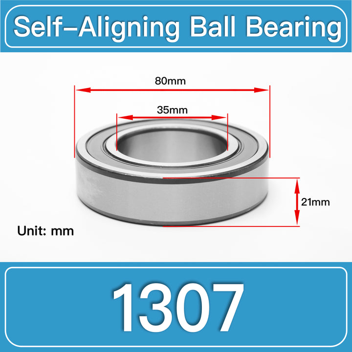 1307 Self-Aligning Ball Bearings dimension drawing