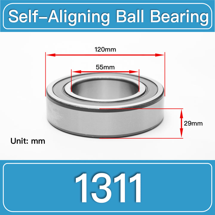 1311 Self-Aligning Ball Bearings dimension drawing