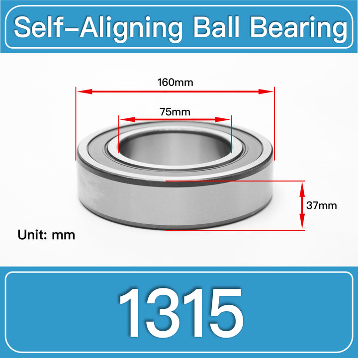 1315 Self-Aligning Ball Bearings dimension drawing