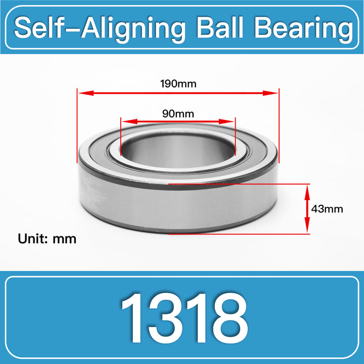 1318 Self-Aligning Ball Bearings dimension drawing