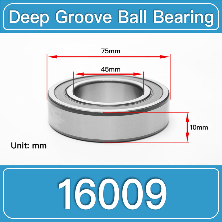 16009 Deep Groove Ball Bearings dimension drawing