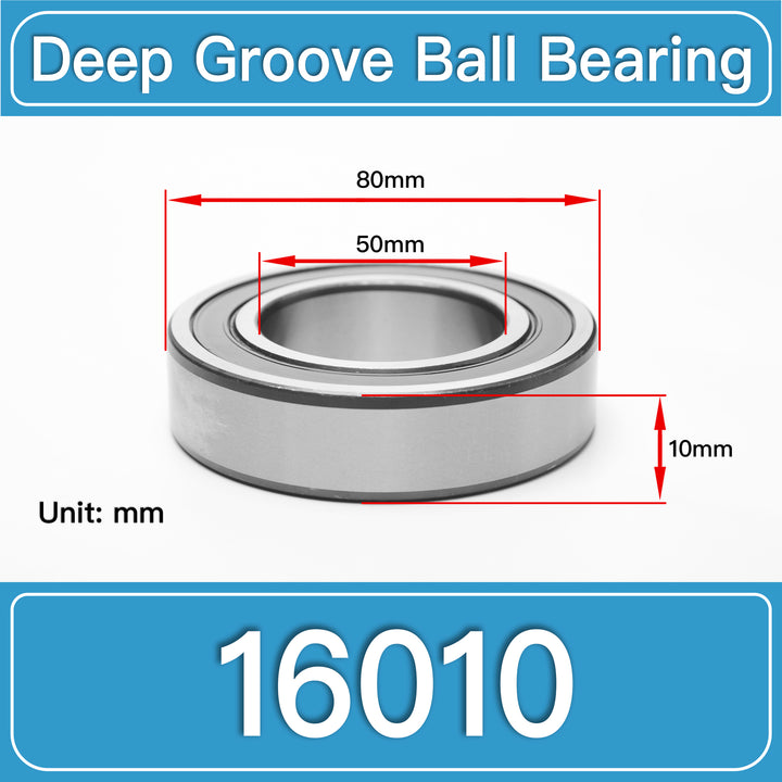 16010 Deep Groove Ball Bearings dimension drawing
