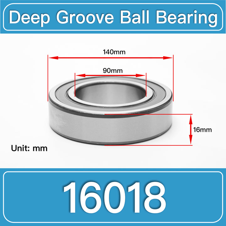 16018 Deep Groove Ball Bearings dimension drawing