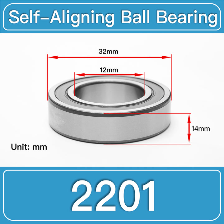 2201 Self-Aligning Ball Bearings dimension drawing