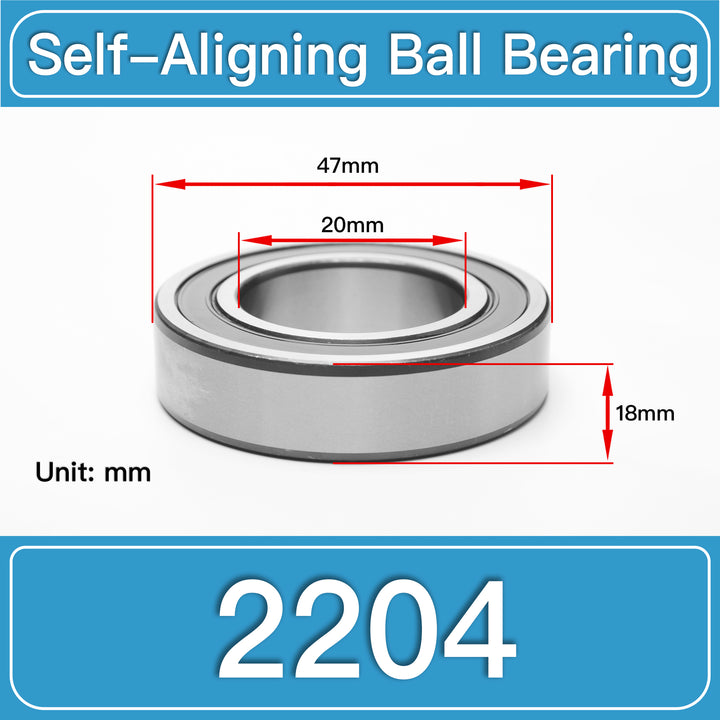2204 Self-Aligning Ball Bearings dimension drawing