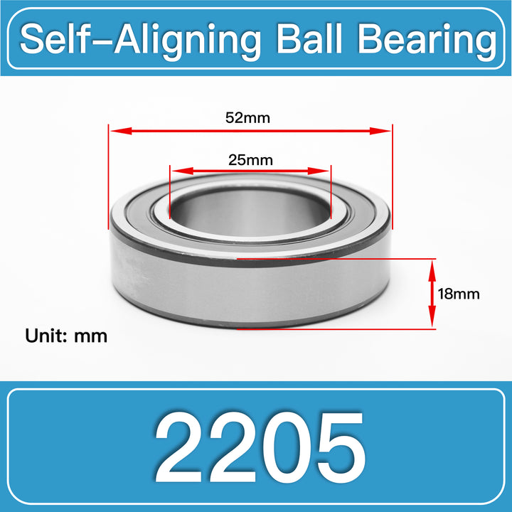 2205 Self-Aligning Ball Bearings dimension drawing