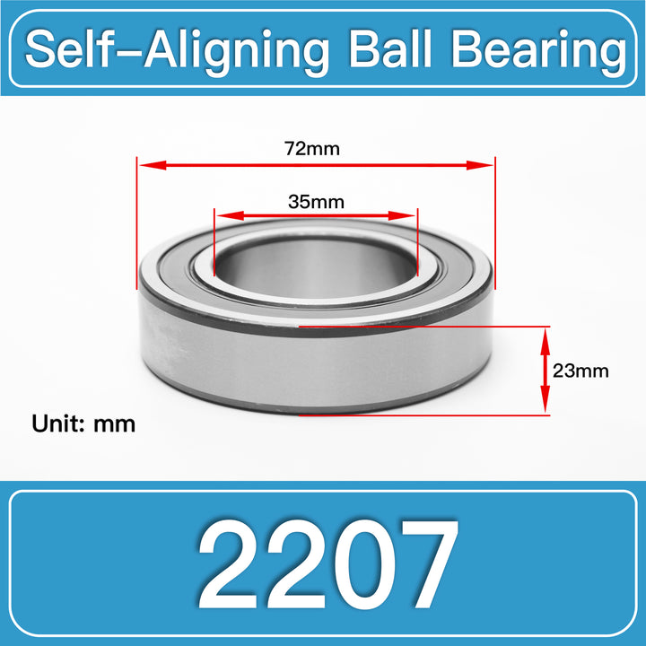 2207 Self-Aligning Ball Bearings dimension drawing
