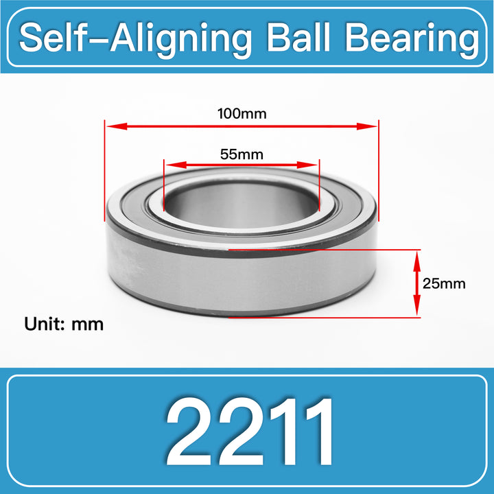2211 Self-Aligning Ball Bearings dimension drawing
