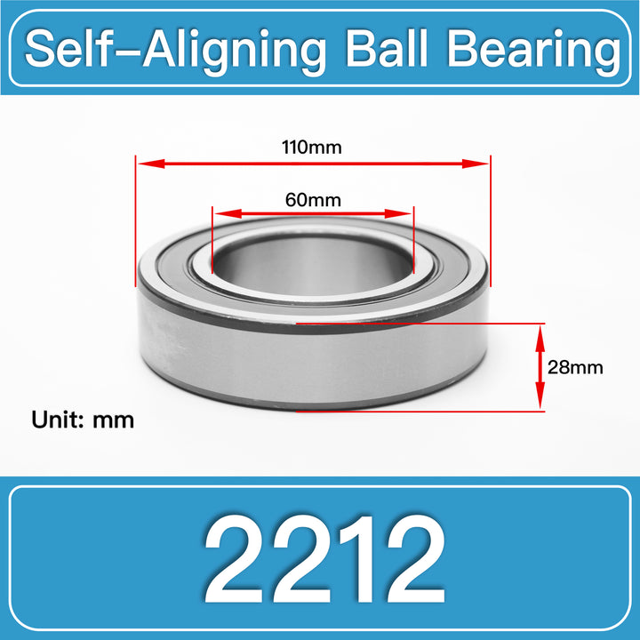 2212 Self-Aligning Ball Bearings dimension drawing