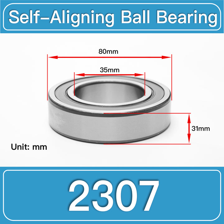 2307 Self-Aligning Ball Bearings dimension drawing