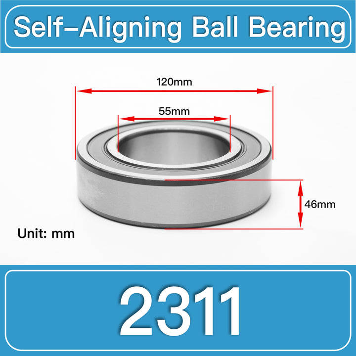 2311 Self-Aligning Ball Bearings dimension drawing
