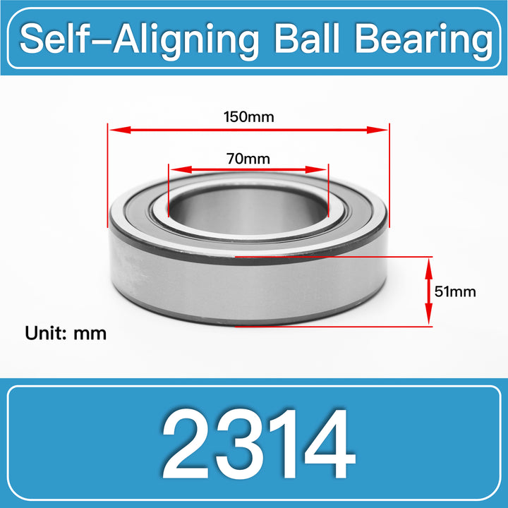 2314 Self-Aligning Ball Bearings dimension drawing