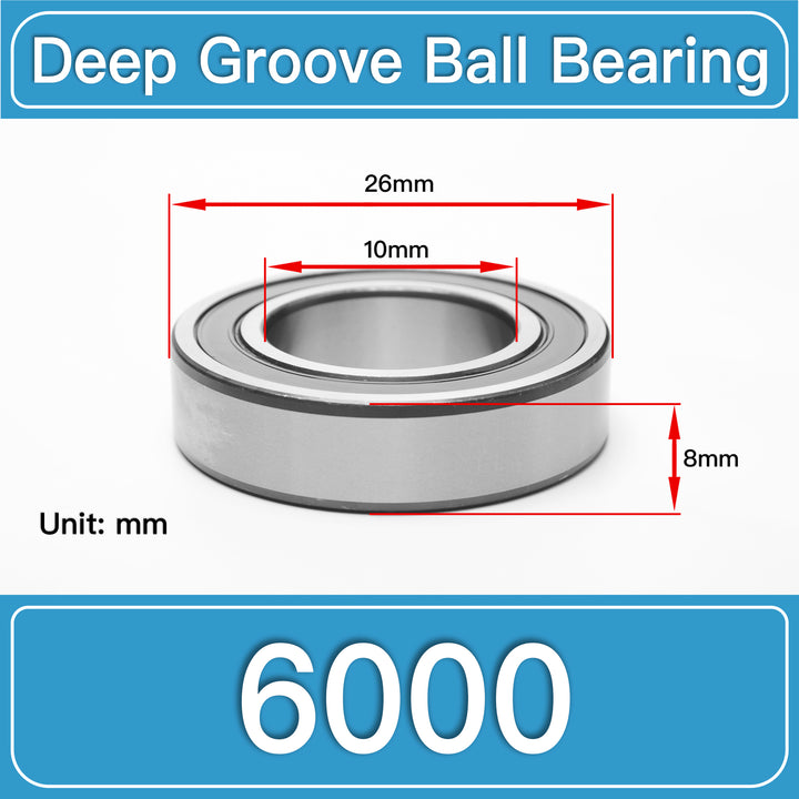 6000 Deep Groove Ball Bearings dimension drawing