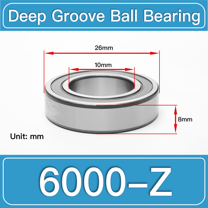 6000-Z Deep Groove Ball Bearings dimension drawing