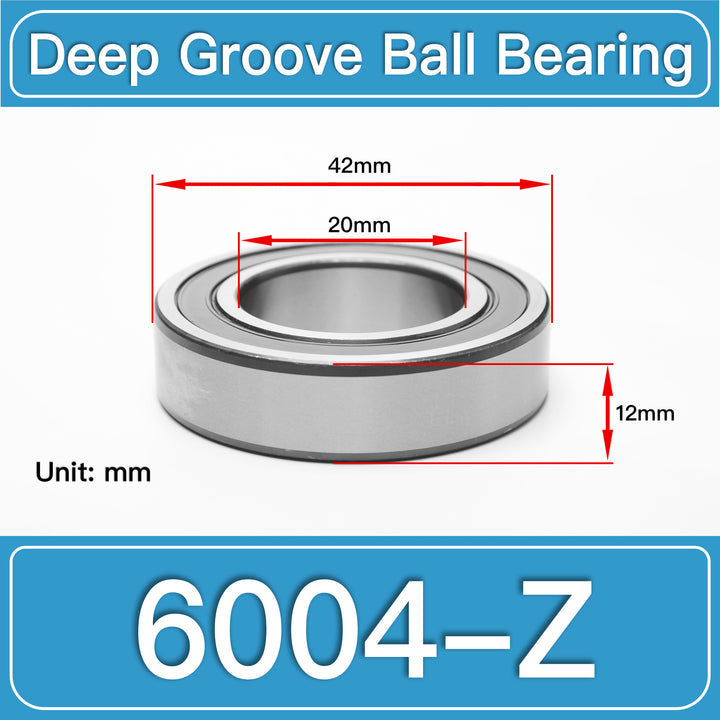 6004-Z Deep Groove Ball Bearings dimension drawing