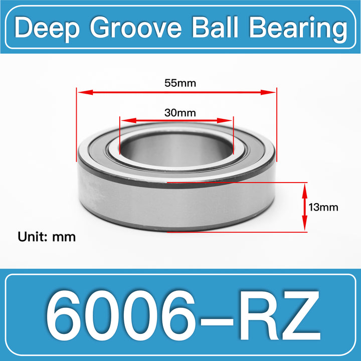 6006-RZ Deep Groove Ball Bearings dimension drawing