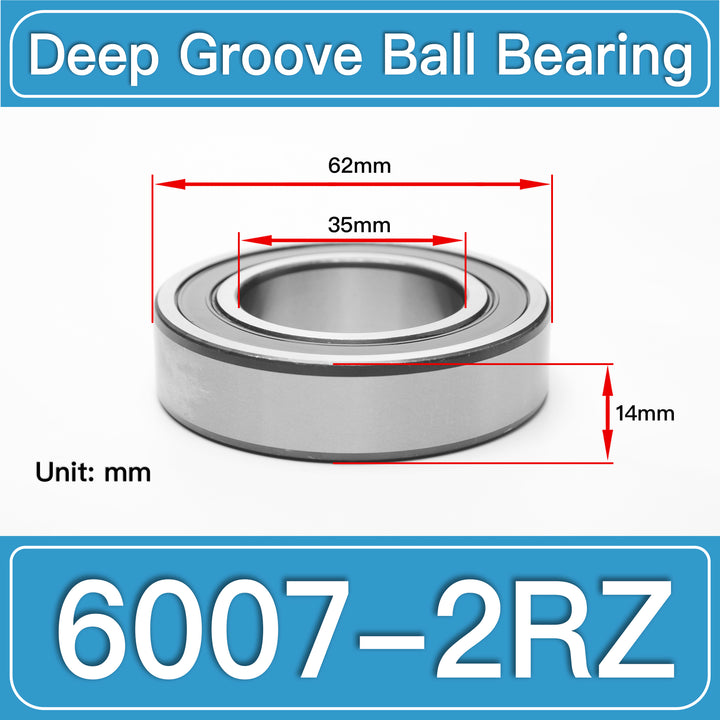 6007-2RZ Deep Groove Ball Bearings dimension drawing