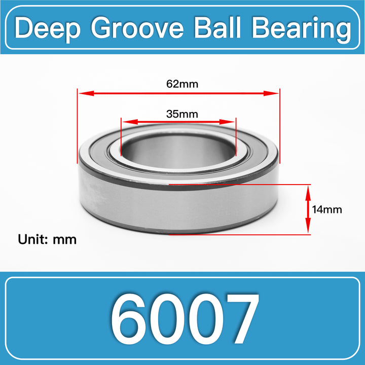 6007 Deep Groove Ball Bearings dimension drawing