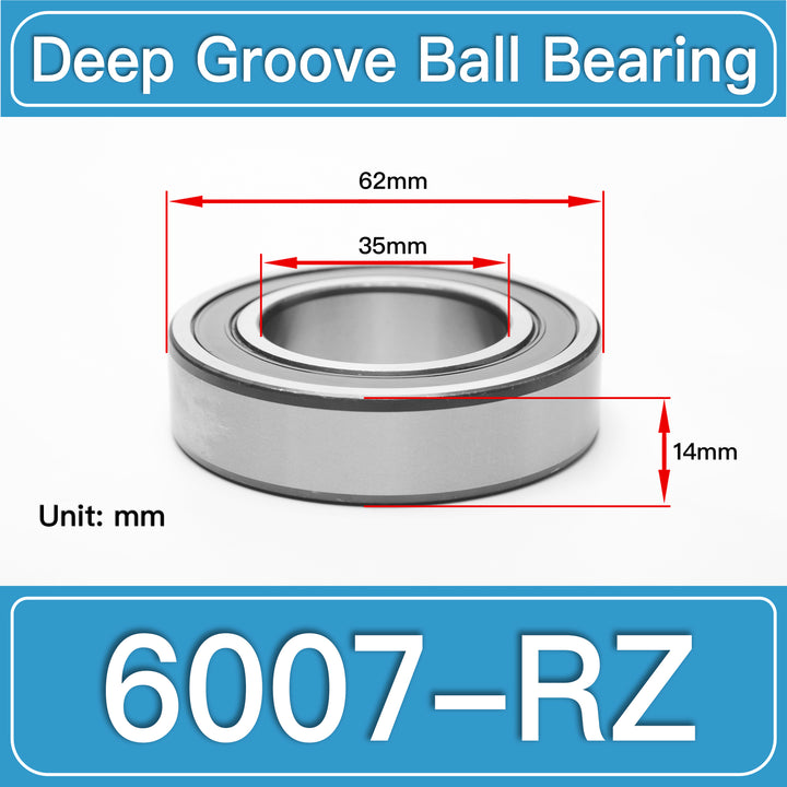 6007-RZ Deep Groove Ball Bearings dimension drawing