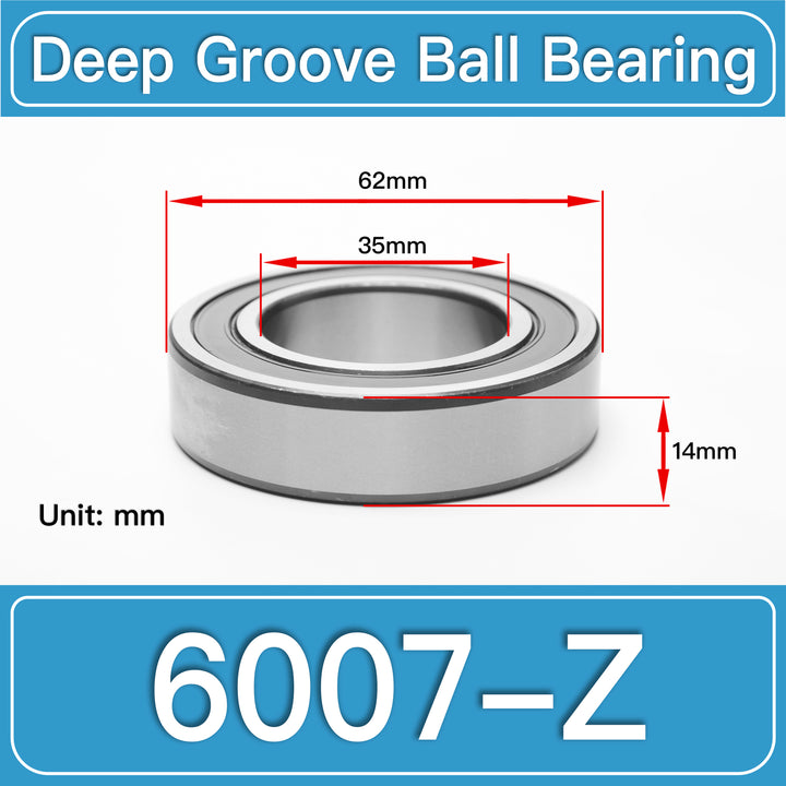 6007-Z Deep Groove Ball Bearings dimension drawing