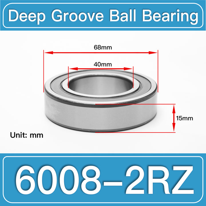 6008-2RZ Deep Groove Ball Bearings dimension drawing