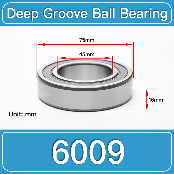 6009 Deep Groove Ball Bearings dimension drawing