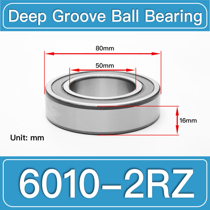 6010-2RZ Deep Groove Ball Bearings dimension drawing