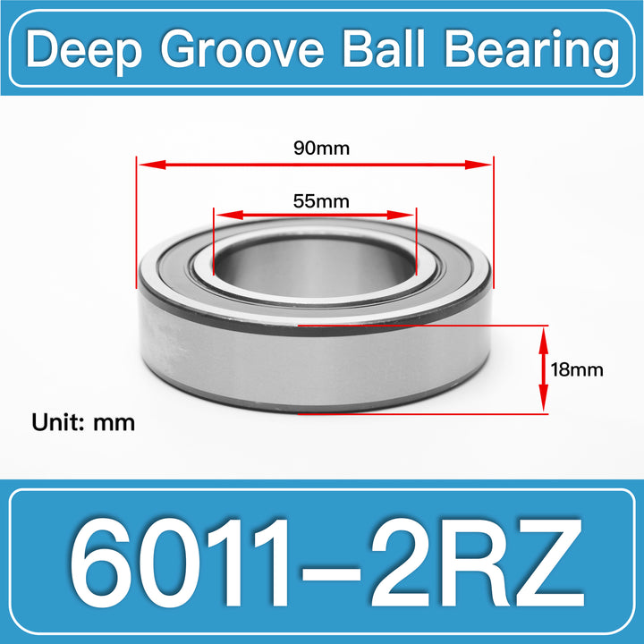 6011-2RZ Deep Groove Ball Bearings dimension drawing