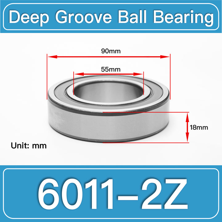 6011-2Z Deep Groove Ball Bearings dimension drawing