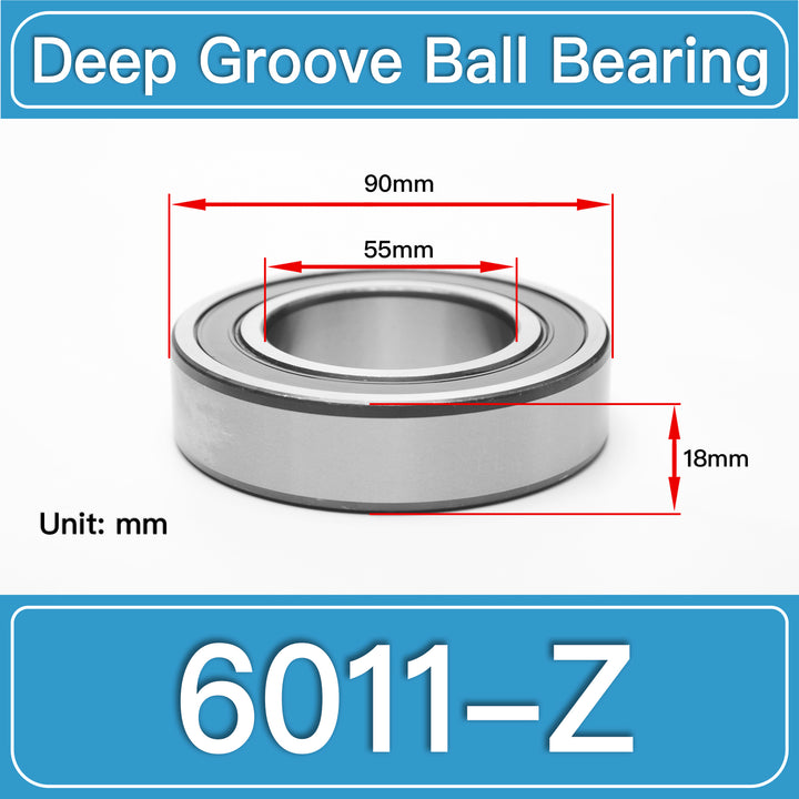 6011-Z Deep Groove Ball Bearings dimension drawing