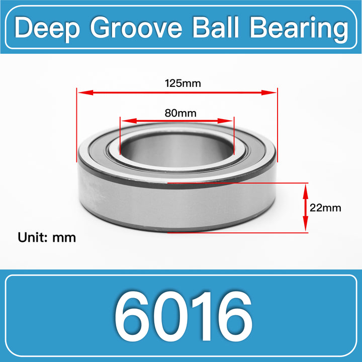 6016 Deep Groove Ball Bearings dimension drawing