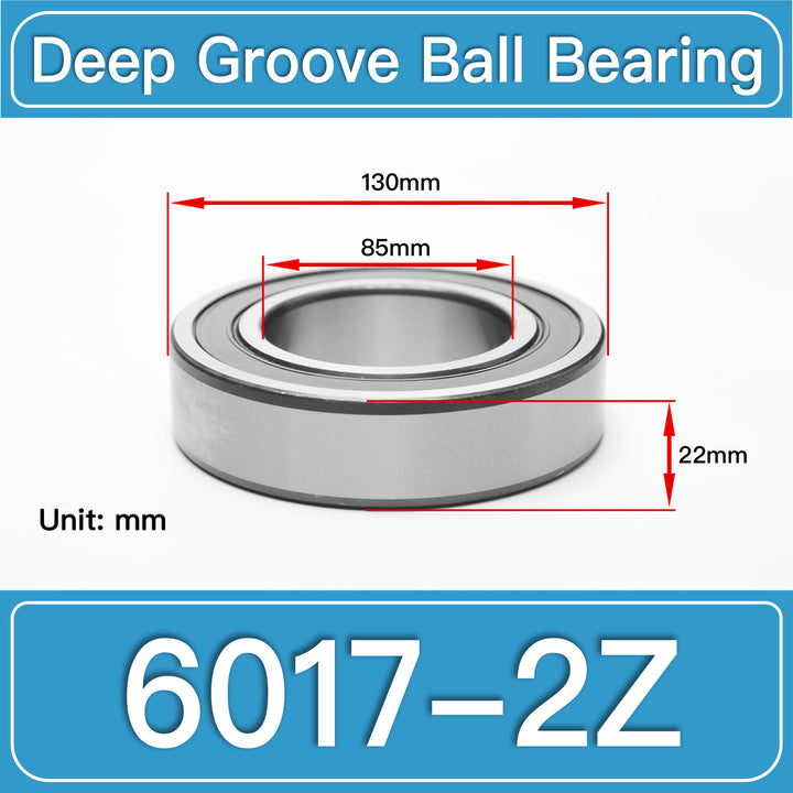 6017-2Z Deep Groove Ball Bearings dimension drawing