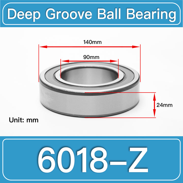 6018-Z Deep Groove Ball Bearings dimension drawing