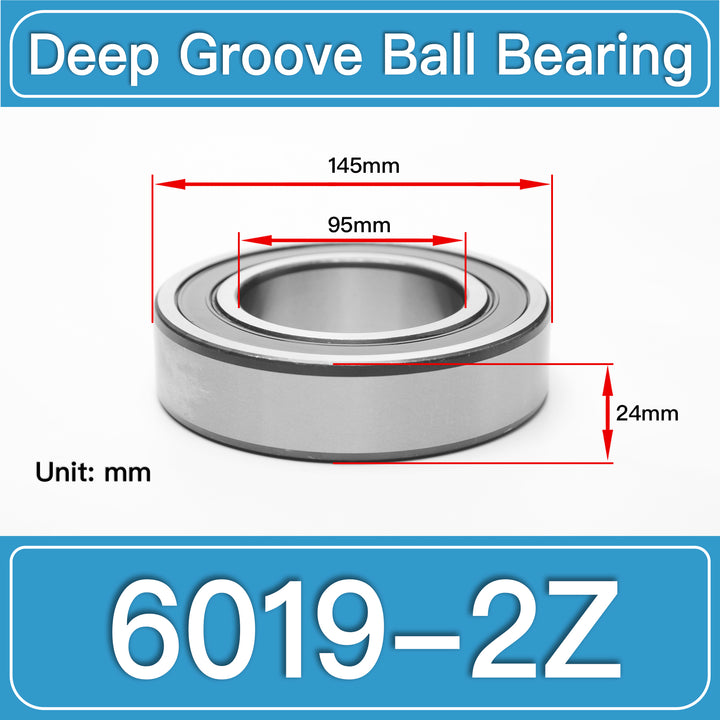 6019-2Z Deep Groove Ball Bearings dimension drawing