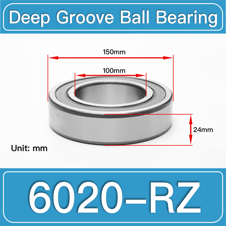 6020-RZ Deep Groove Ball Bearings dimension drawing