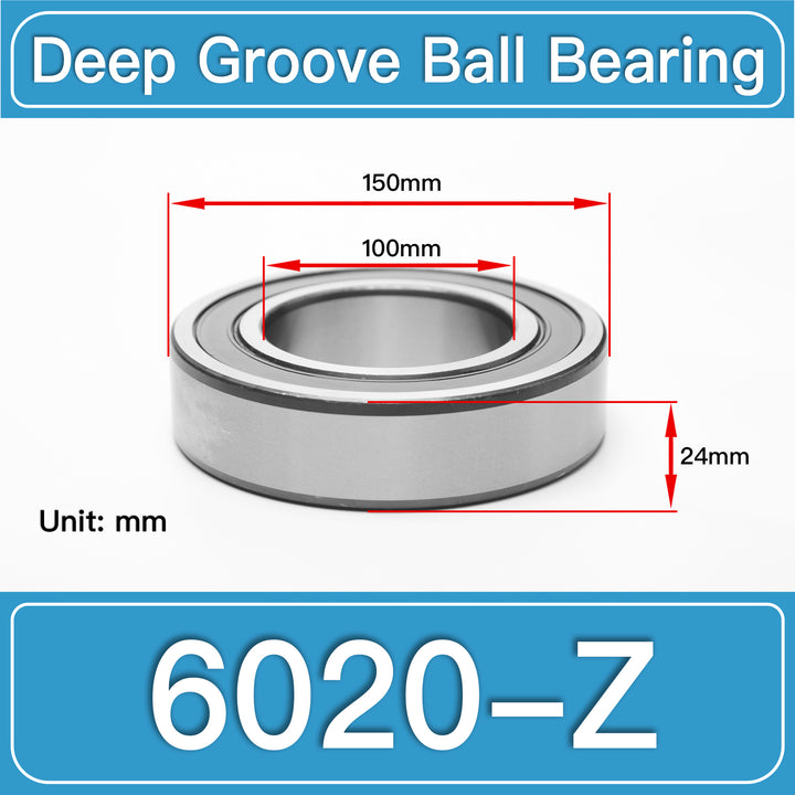 6020-Z Deep Groove Ball Bearings dimension drawing