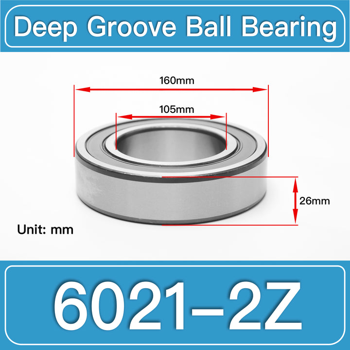 6021-2Z Deep Groove Ball Bearings dimension drawing