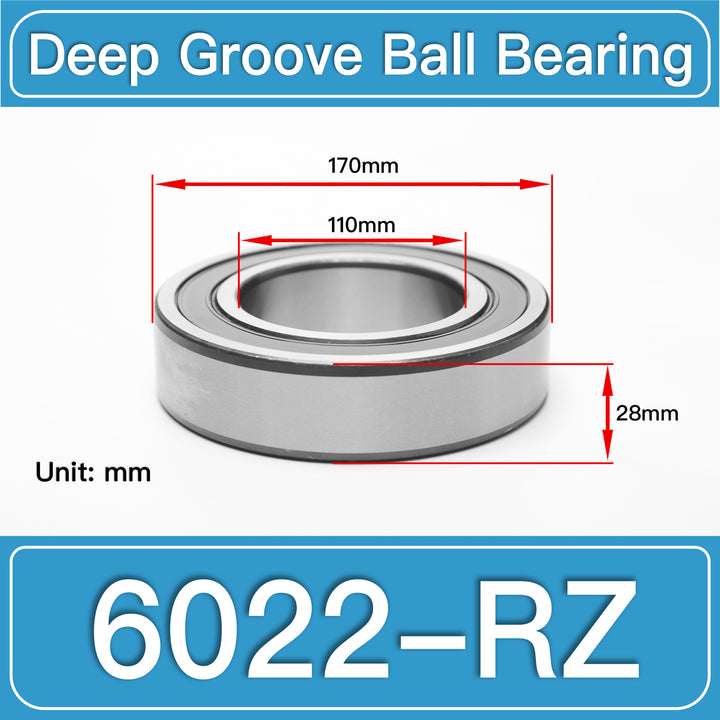 6022-RZ Deep Groove Ball Bearings dimension drawing