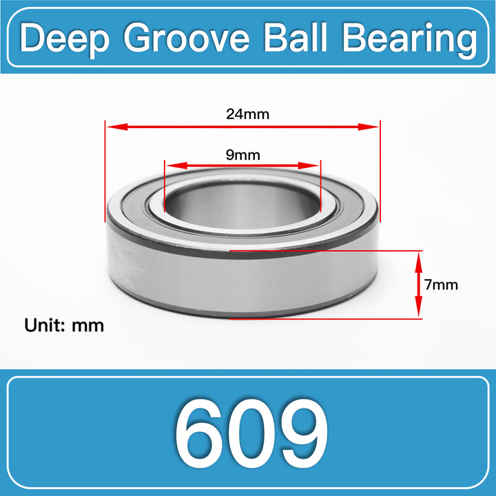609 Deep Groove Ball Bearings dimension drawing