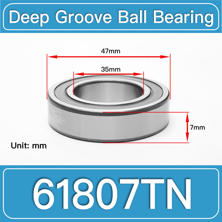 61807TN Deep Groove Ball Bearings dimension drawing