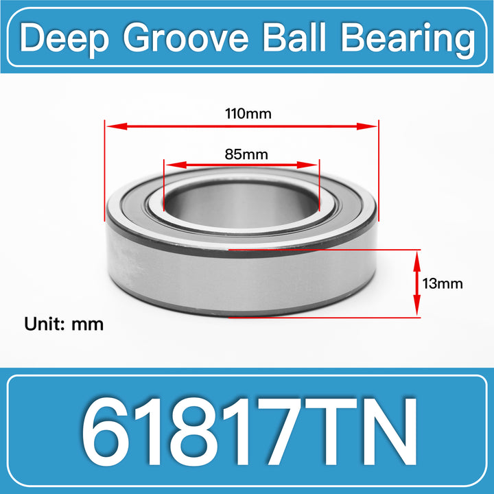 61817TN Deep Groove Ball Bearings dimension drawing
