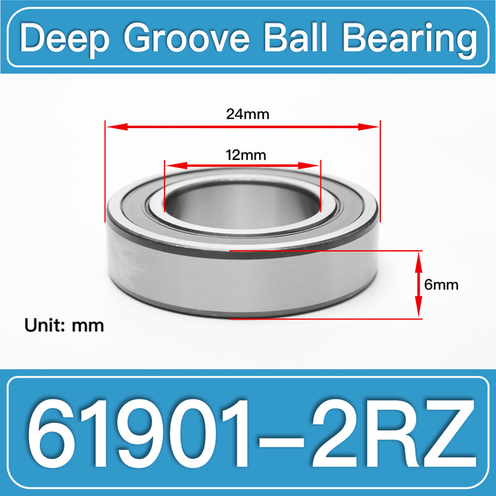 61901-2RZ Deep Groove Ball Bearings dimension drawing