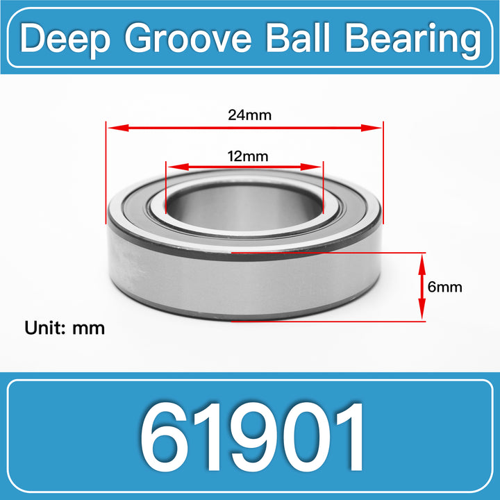 61901 Deep Groove Ball Bearings dimension drawing