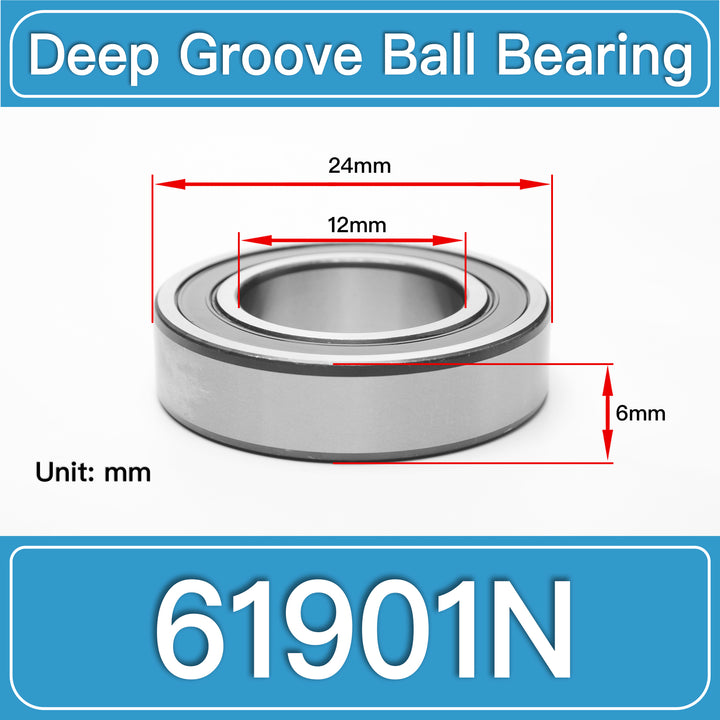 61901N Deep Groove Ball Bearings dimension drawing
