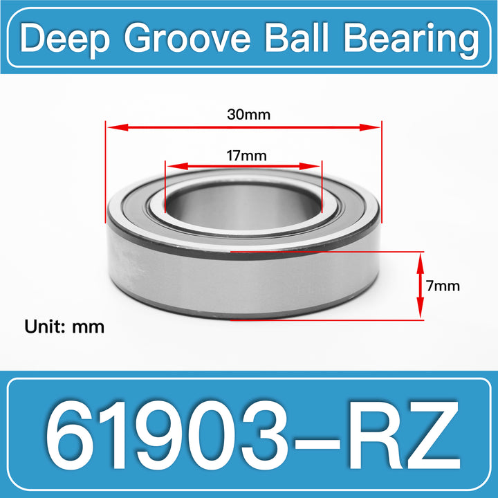61903-RZ Deep Groove Ball Bearings dimension drawing
