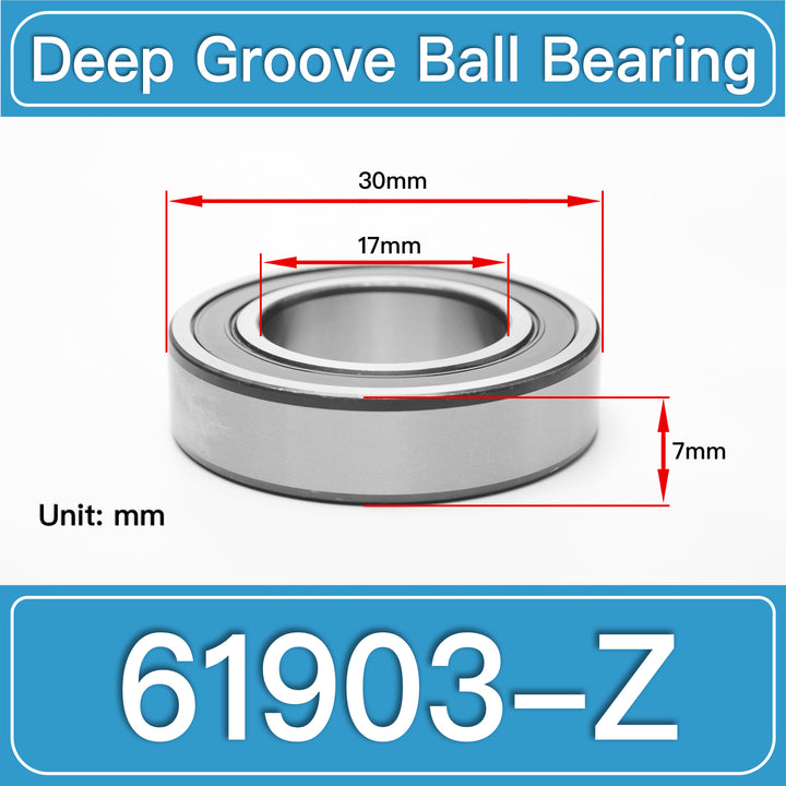 61903-Z Deep Groove Ball Bearings dimension drawing