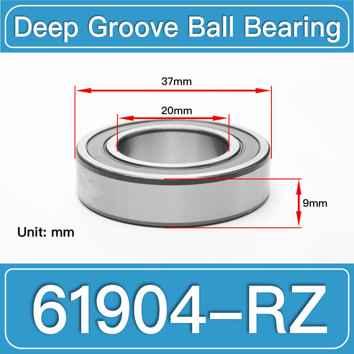 61904-RZ Deep Groove Ball Bearings dimension drawing