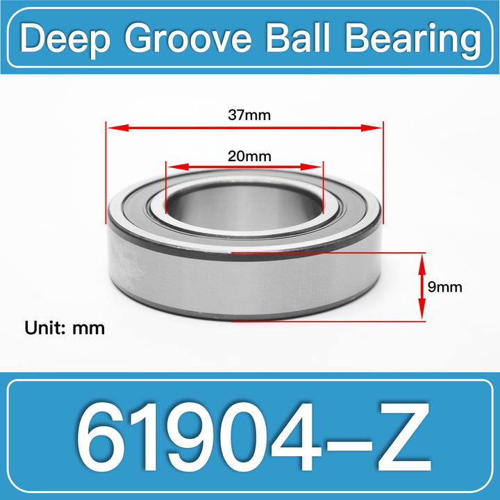 61904-Z Deep Groove Ball Bearings dimension drawing